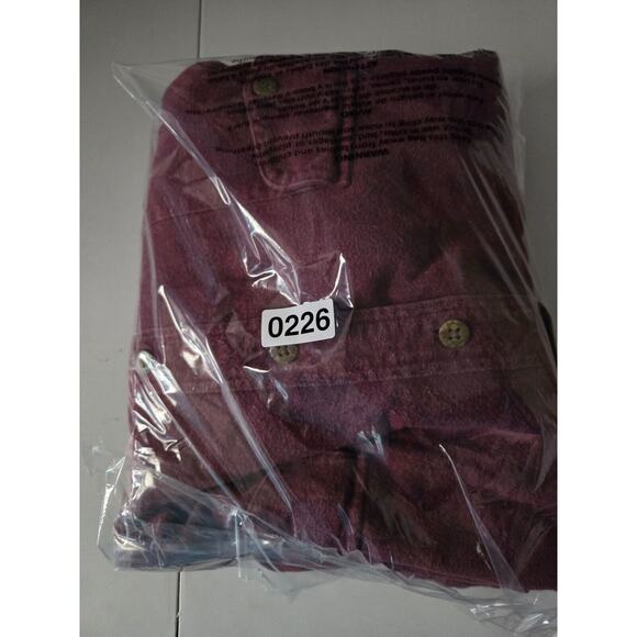 St Johns Bay Men's Burgundy Long Sleeve Pocket Button Up Shirt - Size 3XL - Picture 8 of 8